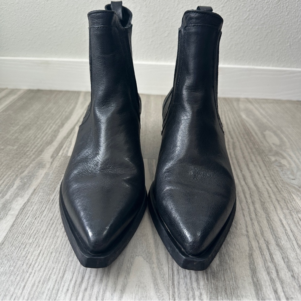 Emanuele Crasto Black Leather Western Ankle Boots 40 9 - Picture 6 of 14